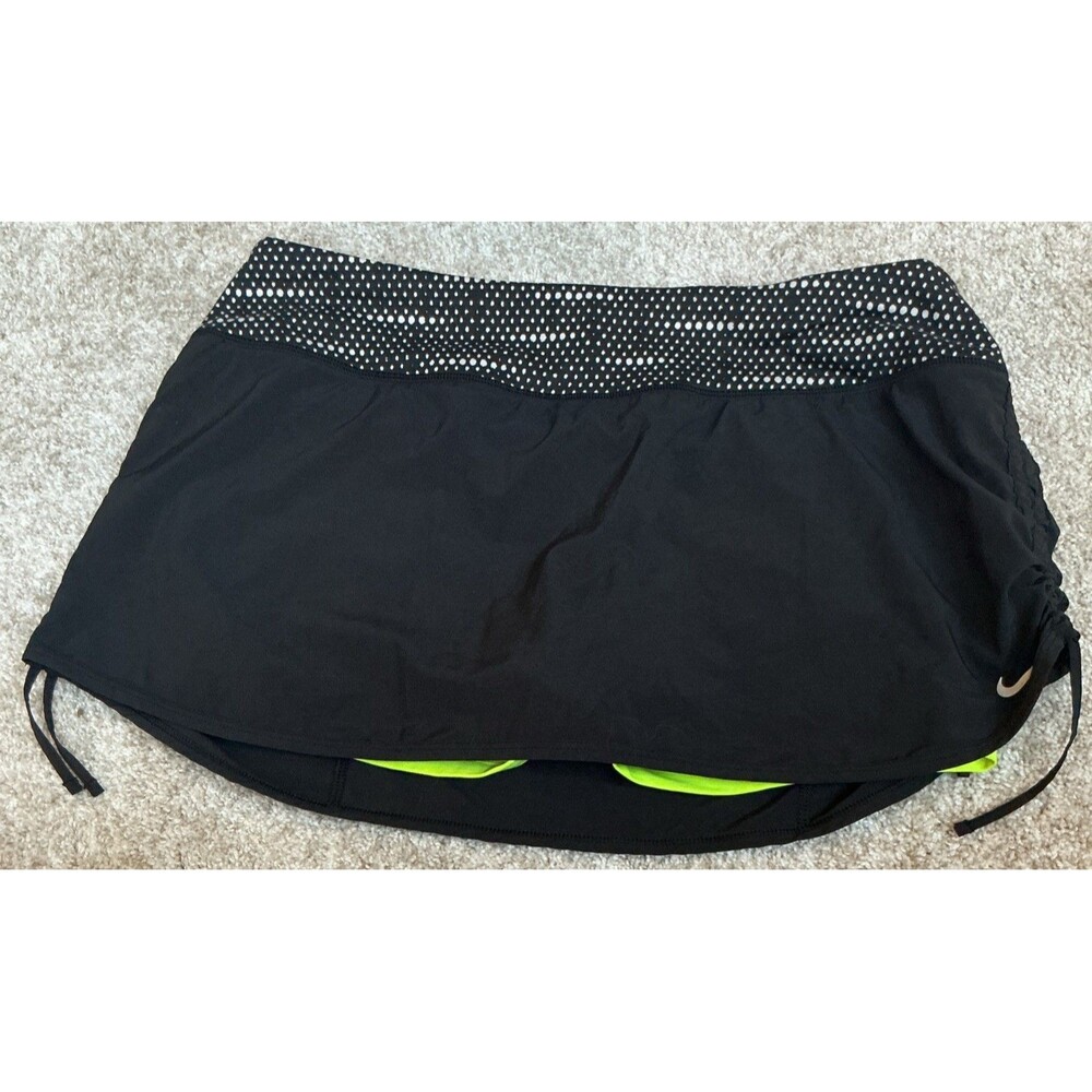 Nike Black Running Skort Neon Gree Inner Shorts Women’s Large EUC